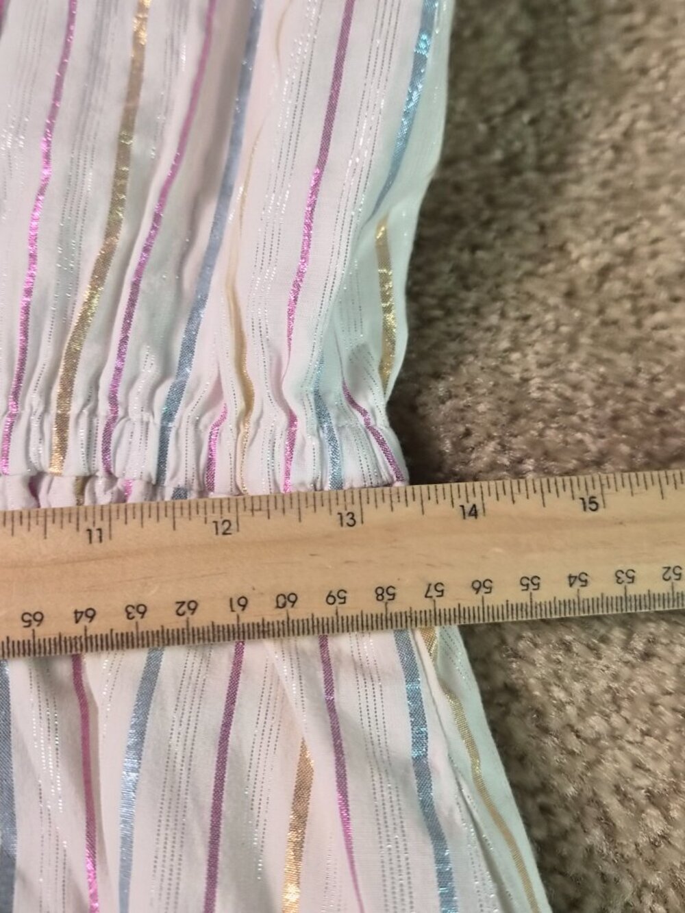 J. Crew Shimmer Womrns Tie-front Midi Dress White Metallic Striped Size 2 G223 - Picture 10 of 14
